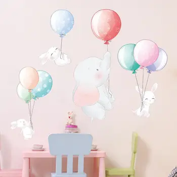 Balon Elefant, Iepure Copil Perete Diy Decorare Autocolant Autocolant pentru Copii Autocolante Murale Camera Copilului Desene animate Pepinieră Stil L1G3
