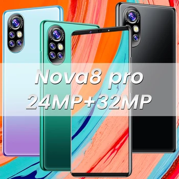 Smartphone HUAWA Nova8 Pro 5G Versiune Globală MTK6889 24+32MP Android10 12G+512G Deca Core 5G 6.1 Inch Nedefinit Telefon Mobil