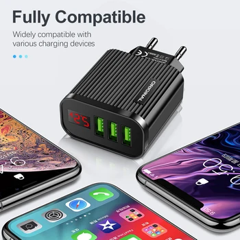 TeoYall LED 5V3.1A Quick Charge 3.0 USB Încărcător Rapid de Încărcare pentru iPhone Samsung Încărcător de Telefon Mobil UE/SUA Adaptor de Perete