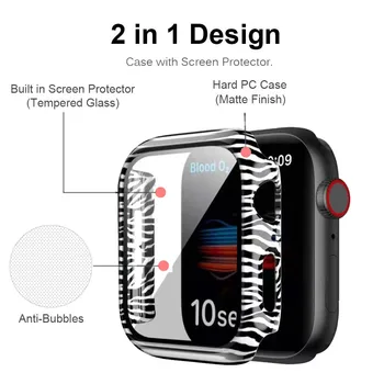 Caz Acoperă pentru Apple Watch Caz 44mm 40mm 42mm 38mm Dotari PC-ul Bara de protecție cu Ecran de Sticlă Protector IWatch Serie 3 4 5 6 SE