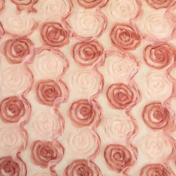 Blana de iepure tesatura stofa pentru haine 4cm brodate două-culoare rose home textile tesatura jucărie de pluș material 1Meter