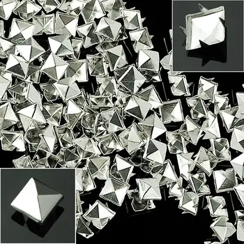 100BUC DIY 10mm Argint Știfturi Piramidale Nailheads Nit Spike Pentru Punk Geanta din Piele Ambarcațiuni Bratari Haine, Jachete Centura Nit