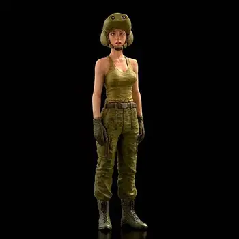 1:35 turnat rasina model de tanc soldat de sex feminin are nevoie de manual de rășină de acoperire model de transport gratuit