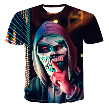2021 Fierbinte de Vânzare de Moda pentru Bărbați T-shirt Stil Punk Craniu 3D T-shirt pentru Bărbați Topuri Hip Hop de Imprimare 3D a Craniului Punisher Craniu T-shirt de Lovitură de stat