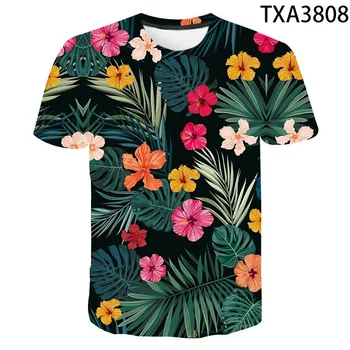 Flower3D Completă de Imprimare T-Shirt 2021 Bărbați Stilul Punk Tee Barbati Femei O-Gât Harajuku Purta Material Moale Și Com Tee