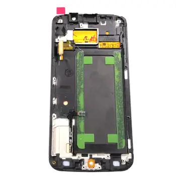 De Culoare verde Pentru Samsung Galaxy S6 Edge SM-G925F G925F G925 Ecran Lcd+display+Touch Cadru de Sticlă Înlocuirea Ansamblului Amoled