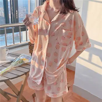 XEJ Piersic Femeie Pijamale Pijama de Vara Kawaii Acasă Haine pentru Femei Pijamale Scurte de Pijama pentru Femei, Pijamale pentru Femei camasa de noapte