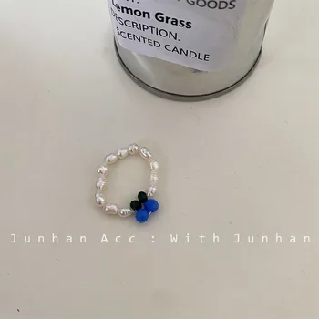 Haiyan de sodiu/Coreea de INS temperament fată inel de colectare stivuire inel dulce simplu culoare perla bijuterii