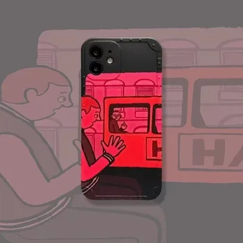 Creativ pictura Walkingman telefon Caz pentru IPhone12 11 Pro X XR Max Mini SE Capacul din spate pentru IPhone 8 7 Plus XS Max Moale Airbag
