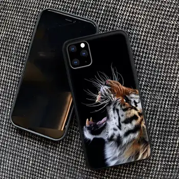 Funda Animal Tigru Negru Silicon Telefonul Caz Acoperire Pentru IPhone 12 11 Pro Max Xs X Xr 7 8 6 6 Plus 5 5s Se 2020