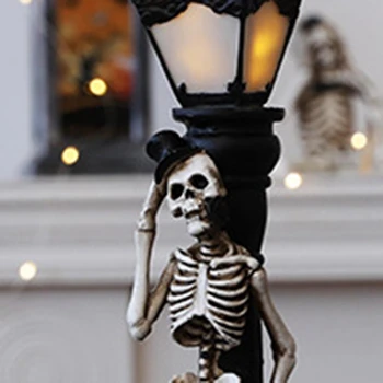 1 Pereche de Halloween Simulare Strada Lampa Decor Consumabile Craniu Lampa Strălucire Casa Bantuita Mall Bar elemente de Recuzită