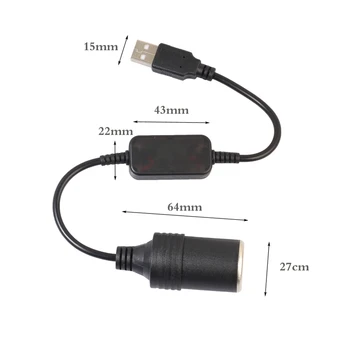 USB 5V La 12V Soclu Bricheta Auto Putere de sex Feminin Convertor Adaptor Cablu