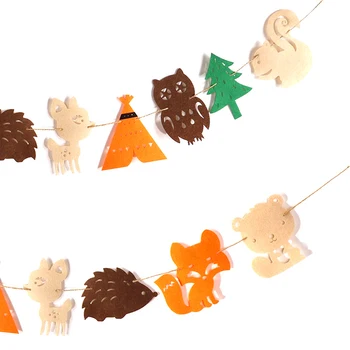 Jungle animal banner desene animate pădure arici, veveriță, vulpe ghirlanda decor petrecere