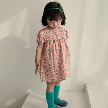 2021 vara nou stil manșon de puf fete rochie coreeană fată florale rochii pentru copii toddler haine de fata