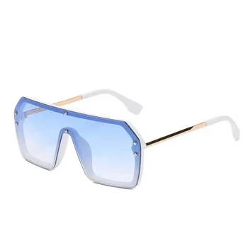 UV400 Piața de Moda Trendy Nuante Mare Cadru de Lux Supradimensionat Oglindă Gradient Bărbați ochelari de Soare pentru Femei Oculos de sol