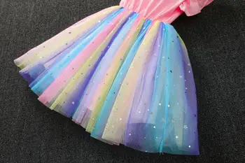 Vara de îmbrăcăminte pentru copii fete roz cu mânecă scurtă rochie copii baby princess dress rochie tutu net tifon rochie