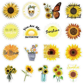 10/30/50PCS Creative Drăguț Floarea-soarelui Floarea-soarelui Desene animate Cărucior Caz Notebook Masina Graffiti Autocolant en-Gros