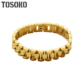 TOSOKO din Oțel Inoxidabil Bijuterii Aur 18 K Deschide Curea de Ceas Declarație Bratara Cuplu de Moda Brățară BSE222