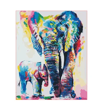 GATYZTORY DIY HandPainted Pictura in Ulei Pictura De Numere Copil Adult Zero Baza Elefant Imagine de Colorat Decor Acasă Cadou