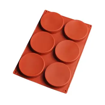 6-Cavitate Mare Tort Matrite de Silicon Disc Rotund Rășină de Copt Coaster Mucegai Ciocolata Pentru Candy Bakeware Non-Stick M7C6