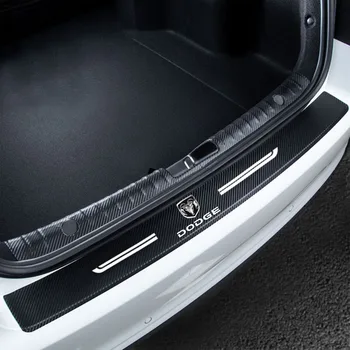 1buc Auto Bara Spate Autocolante Pentru Dodge Portbagaj Garda Placa de Piele din Fibra de Carbon Autocolante Bandă de protecție Interior Dotari