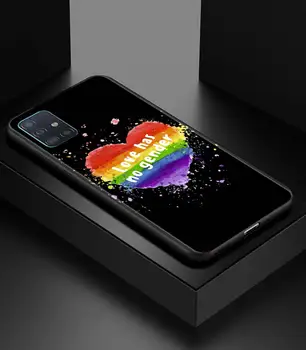 Curcubeu Gay LGBT Caz de Telefon pentru Samsung Galaxy A50 A10 A20e A70 A30 A40 A20s A10s A10e A80 A90 5G Negru TPU Moale Capacul Coque