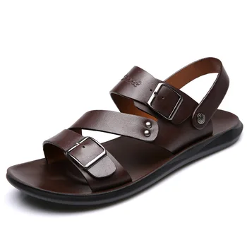 Nouă Bărbați Sandale de Moda din Piele de Culoare Solidă pentru Bărbați Pantofi de Vara Casual, Confortabil pantofi Sandale Plaja Moale Încălțăminte pentru bărbați