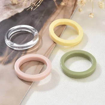 Coreea Temperament Noua Culoare Rece Rășină Ring Inel Elastic De Stivuire Degetul Arătător Ring Bijuterii Simplu Feminin Prietena Cadou