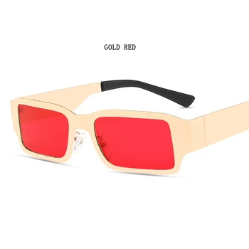 Noi Dreptunghiulară ochelari de Soare Barbati Femei Hip-Hop, Punk Ochelari Metal Cerc de Fier Pătrat Brand de lux ochelari de Soare UV400