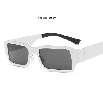 Noi Dreptunghiulară ochelari de Soare Barbati Femei Hip-Hop, Punk Ochelari Metal Cerc de Fier Pătrat Brand de lux ochelari de Soare UV400