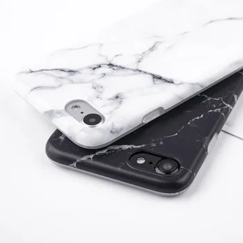 Imd Piatră de Marmură Gel de Caz pentru Apple iPhone 12 11 Pro Max 7 Mini 6s 6 8 Plus 5 5s SE X 10 XR XS Max Cazuri Negru Alb telefonul Caz