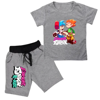Vineri Seara Funkin Imprimare Copilul Haine de Fata Teuri Copii T-shirt Copii T Camasa+pantaloni Scurți Harajuku Girls Joc Nou Tricouri Costume