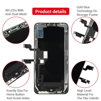 AAA+++ OLED Pentru iPhone X XR XS Max Ecran LCD Înlocuitor Pentru iPhone 11 Pro Max Display Cu Touch 3D Digital de Asamblare Adevărat Ton