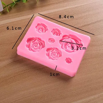 3D Mucegai Silicon Decorare Tort Instrumente de Trandafir Flori de Mucegai pentru Săpun Bomboane de Ciocolata Gheață DSS899