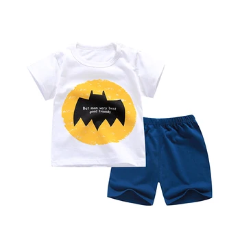 Vara Băieți Fete din Bumbac T-shirt Pantaloni 2pce set Haine Copii Toddler Sport în aer liber, Casual, Copii, Imbracaminte Copii Costum Costum