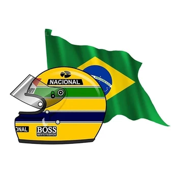S50103# 13/15/17CM Personalitate PVC Decal AYRTON SENNA STEAGUL BRAZILIEI Masina Autocolant pe Motocicleta Laptop Accesorii Decorative