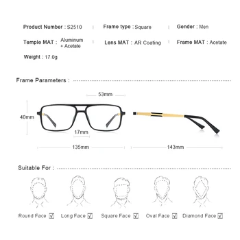 MERRYS DESIGN Bărbați Piața de Moda Ochelari cu Rame de Aluminiu Temple Miopie baza de Prescriptie medicala Optica Ochelari de S2510