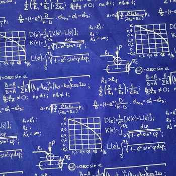 Bună Știință Simbol Pânză Tesatura De Bumbac Albastru Formulă Matematică De Imprimare Mozaic De Cusut, Materiale De Bricolaj, Tricou Haine