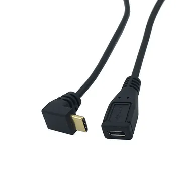 USB3.1 Tip C în Unghi de 90 de Grade la Stânga și la Dreapta, în Sus și în Jos unghiul de sex Masculin La Micro USB 2.0 5P Feminin de Date în Unghi Cablu forNexus 5X 6P Mobil