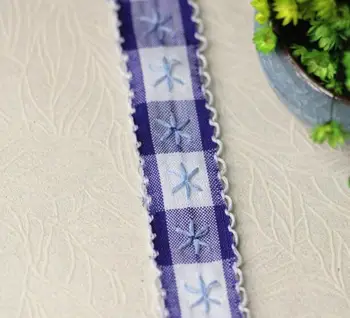 2.3 CM latime de Lux Broderie floare albastră tesatura dantelă tăiați panglica DIY cusut aplicatiile guler cordon dantela rochie de mireasa decor
