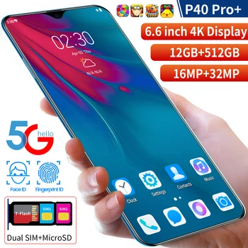 Versiune globală P40 Pro+ 6.6 inch Smartphone Android 8G+256GB 5000mAh Telefon Mobil 32MP Spate aparat de Fotografiat Telefon Mobil