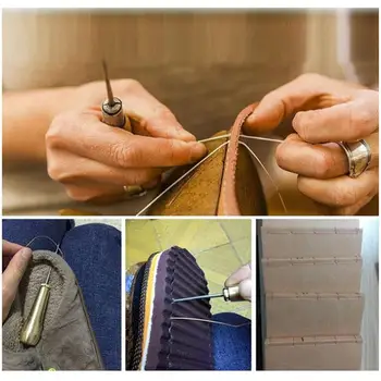 Cupru se Ocupe de Cusut Awl Parte Stitcher Pantofi Instrument de Reparații pentru DIY Cusut Repararea Panza Piele Ace DIY din Piele Instrumente de Cusut