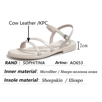 SOPHITINA Plat sandale Femei, Sandale Casual de Vara din Piele de Bandă Îngustă, Pantofi de Moda All-meci Catarama de sex Feminin Pantofi Noi AO653