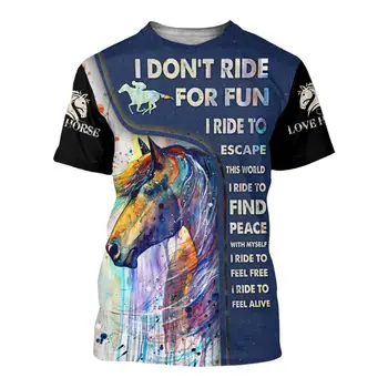 Plimbare cu Calul 3D Imprimate Mens t shirt de Moda Harajuku vara maneca Scurta tricou Unisex Casual T-shirt top Picătură de transport maritim