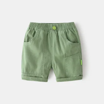 Butonul verde Bomboane de Culoare Băieți, pantaloni Scurți Genunchi Lungime Pantaloni Pentru Fete din Bumbac de Vara pentru Copii Costum de Haine