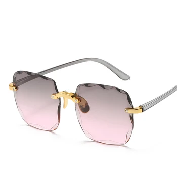 2021 Moda fără ramă de ochelari de Soare pentru Femei Brand de Lux de Designer de Vară Pătrat Roșu ochelari de Soare Pentru Barbati UV400 Nuante Oculos