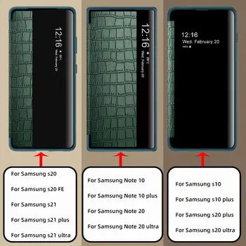 Pentru Samsung Nota 10, Plus 20 De Caz Pentru Samsung S10 S20 S21 Plus Ultra S20 Fe Caz Tpu Moale De Crocodil, Model Flip Din Piele Acoperi