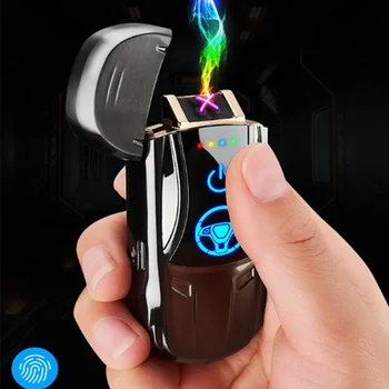Brichetă încărcător net mașină sport roșie dublu arc USB windproof bricheta cadou Bărbați Fumând o țigară brichetă