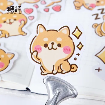 45pcs/Cutie Drăguț Câine Shiba Decorative Autocolante Adezive Glonț Jurnalul Scrapbooking DIY Jurnal Mini Stick Eticheta de Papetărie