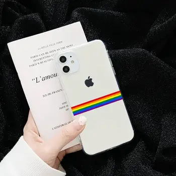 Lesbiene Gay LGBT Pride Curcubeu Caz de Telefon Transparent pentru iPhone 6 7 8 11 12 s mini pro X XS XR MAX Plus funda shell